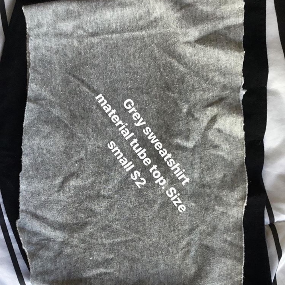 Grey sweatshirt material tube top!